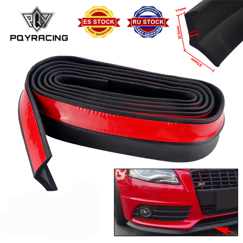 2.5M Car Bumper Lip Stickers Car Front Bumper Lip Rubber Car Bumper Protectors Exterior Mouldings Bumper Lip Strip 65mm Width ► Photo 1/6