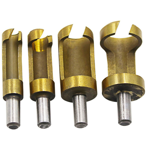 4pcs 6.3mm Round Shank Carbon Steel Wood Plug Cutter 6mm8mm13mm16mm Woodworker Wood Drilling Tennon Plug Hole Cutters Drill Bit ► Photo 1/5