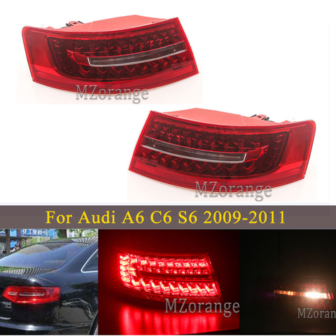 LED Rear Tail LightS For Audi A6 C6 S6 Quattro RS6 Saloon Sedan 2009-2011 Rear turn signal Stop lamp Car parts Brake light ► Photo 1/6