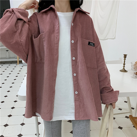 Cheap wholesale 2022new Spring Summer Autumn Hot selling women's fashion casual ladies work corduroy Shirts women blouses MA1007 ► Photo 1/6