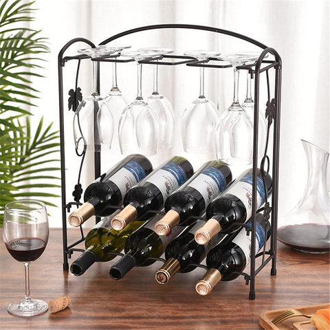 Wine Organizers Display Glass Holder Metal Bottle Rack Stand Bottle Storage Wine Organizer Wine Rack Wine Collection ► Photo 1/6