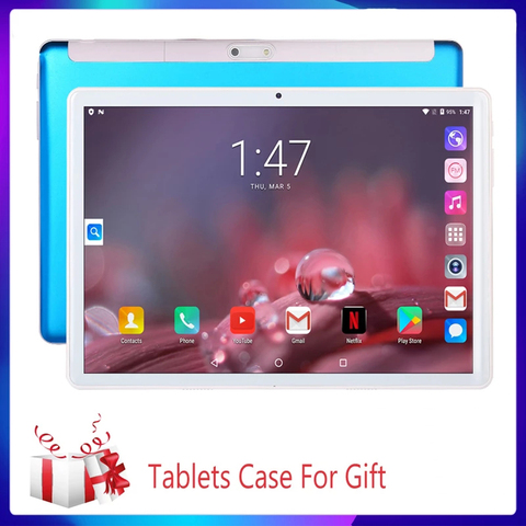 New 10.1 inch Tablet PC Google 2.5D Steel Screen Android 9.0 Tablet 3G Phone Call 4GB+64GB Bluetooth 4.0 Wi-Fi Tablets+Keyboard ► Photo 1/6