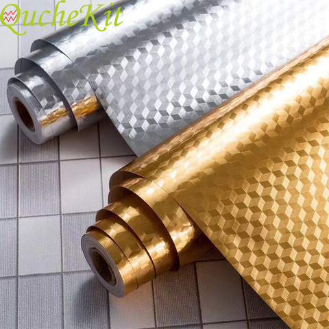 40/60x100cm Aluminum Foil Kitchen Stickers Self Adhesive Oil-proof Stove Cabinet Stickers Multifunction Waterproof Wall Stickers ► Photo 1/6