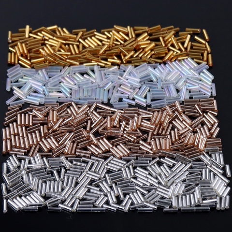 10g/Lot Gold Champagne Color Czech Glass Seedseads Spacer Tube Bugles beads For Jewelry Making Sewing Embroidery DIY Accessories ► Photo 1/6