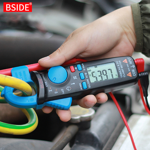 BSIDE True RMS Clamp Meter 1mA Plier Ammeter Professional Car repair Digital Multimeter DC AC Current Volt Temp Capacitor Tester ► Photo 1/6