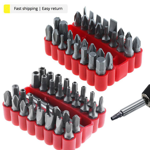 33pcs/lot Screwdriver Bit Set Hand Tool Kit with Hexagonal Torx Hex Pozidriv Slotted Phillips Special Screw Driver Drill Bits ► Photo 1/6