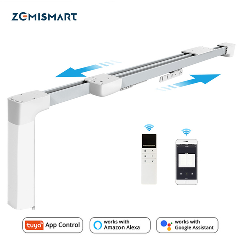 Zemismart Pre-assembly Tuya Smart Curtain with Track Alexa Echo Google Home Voice Control Smart Life Timer APP Control ► Photo 1/6