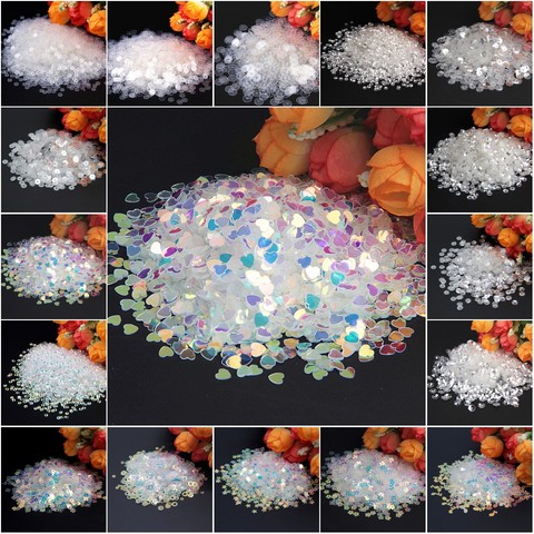 10g Paillettes 3mm-10mm Crystal Transparent Sequins Flat Cup Plum Square PVC Loose Sequin For Crafts Garments Sewing Accessories ► Photo 1/6
