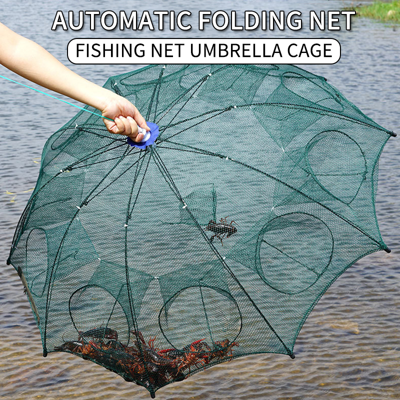 Portable Nylon Fishing Net Fish Shrimp Mesh Cage Cast Net Foldable Fishnet 3