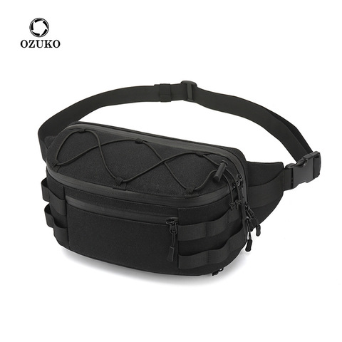 OZUKO Men's Waist Bag Fashion Chest Pack Outdoor Sports Belt Bag for Teenager Waterproof Men Waist Bags Fanny Pack New 2022 ► Photo 1/6