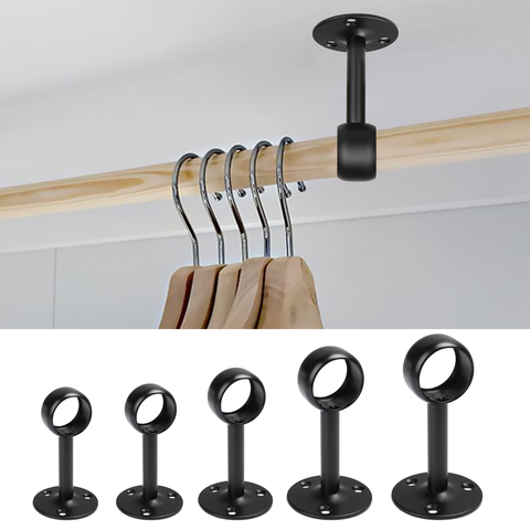 2Pcs/set Curtain Rod Ceiling-Mount Bracket Stainless Steel Curtain Clothes Hanging Rod Holder Home Accessories ► Photo 1/1