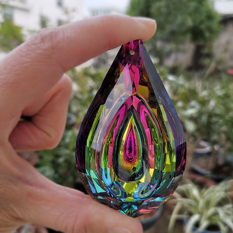 Rainbow Crystal Suncatcher Chandelier Lamp Prism Hanging Pendant Home Decor* 