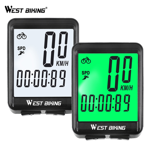 WEST BIKING Multifunction Bicycle Computer Wired Wireless Bike Speedometer Stopwatch Road MTB  LED Digital Rate Cycling Computer ► Photo 1/6