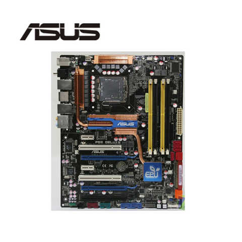 For Asus P5Q Deluxe  Desktop Motherboard P45 Socket LGA 775 Q8200 Q8300 DDR2  Original Used Mainboard On Sale ► Photo 1/1