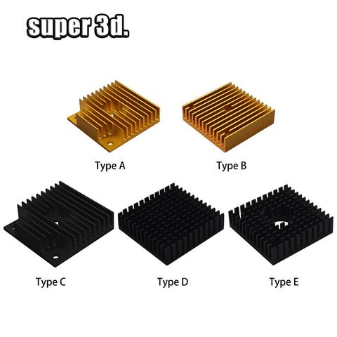 3D Printer Aluminum Motor Heatsink Black Gold Radiator 40 x 40 x 10mm for 42 stepper motor MK7/MK8 Extruder Heat Sink ► Photo 1/6