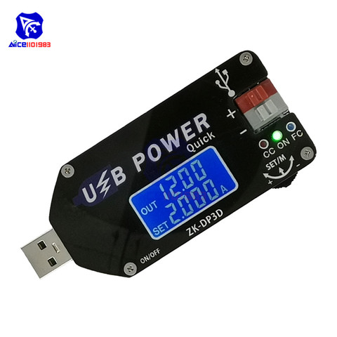 diymore QC3.0 QC2.0 USB CC/CV DC-DC 4-13V to 1-30V LCD Digit Adjustable Step Up Boost Power Supply Module Mobile Fan Governor ► Photo 1/6