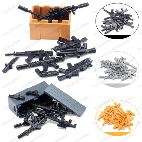 Assembly Army Weapons AK Tactics Guns Military Building Block Figures WW2 Soldier Equipment Moc Battlefield Model Child Gift Toy ► Photo 1/6