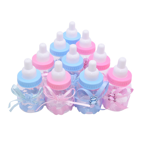 12pcs Boy Girl Baby Shower Decor Chocolates Candy Bottles Baptism Favors Box Gender Reveal Party Gifts Boxes Mini Baby Bottle ► Photo 1/6
