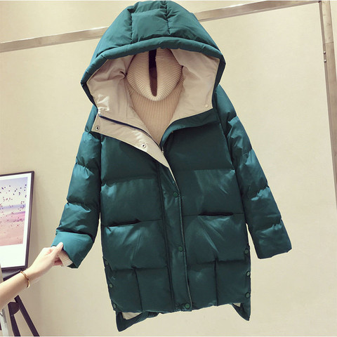 2022 Winter Women Jacket Long Hooded Cotton Padded Female Coat High Quality Warm Outwear Womens Parka Manteau Femme Hiver P787 ► Photo 1/6