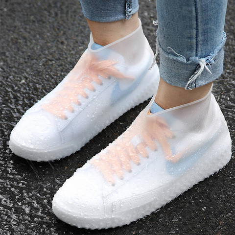 Rainproof Waterproof Reusable Rain Shoes Cover Men Women Non Slip Silicone Shoe Covers Elastic Slip On Large Size 30-44 ► Photo 1/6