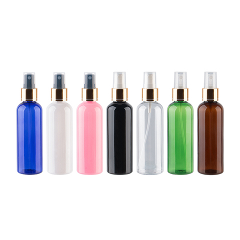 100ml X 30 Empty Makeup Setting Spray Pump Plastic Bottle With Gold Aluminum Collar 100cc Perfume Cosmetic PET Bottle Container ► Photo 1/6