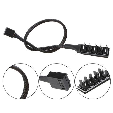 1 To 5 4-Pin Molex TX4 PWM CPU Cooling Fan Splitter Adapter Braided Power Cable  for motherboard PWM fan header ► Photo 1/6