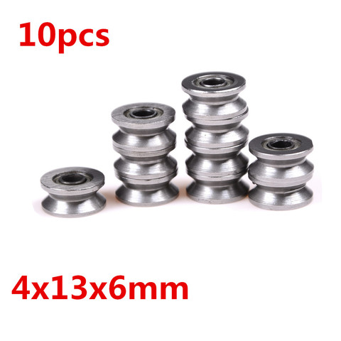 10pcs 4x13x6mm V624ZZ V Groove Roller Wheel Small Ball Bearings Pulley Wheels Bearing Wire Track Guide ► Photo 1/6