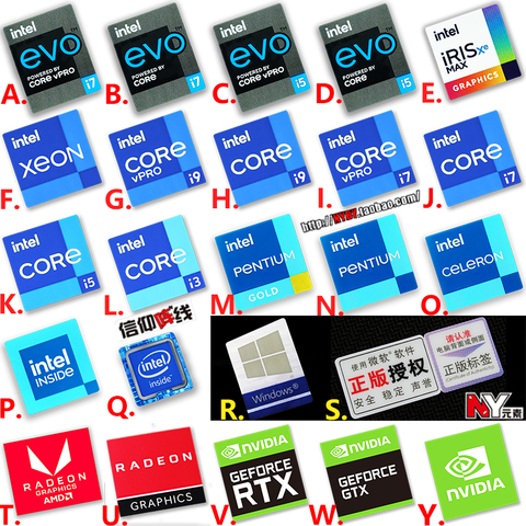 New Original 11-Generation Core i9 i7 i5 i3 Evo Certified Notebook Desktop Computer Cpu Sticker Label ► Photo 1/1