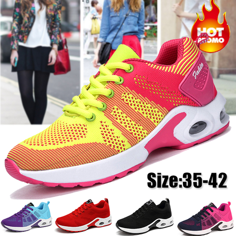 Fashion Women Lightweight Sneakers Running Shoes Outdoor Sports Shoes Breathable Comfort Ladies Sneakers Air Cushion Lace Up ► Photo 1/6