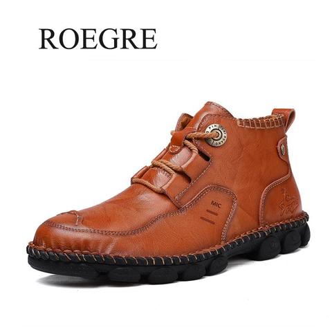 2022 New Spring Autumn Vintage Classic Genuine Leather Men Shoes Casual High Top Sneakers For Male Comfortable Shoe Footwear ► Photo 1/6