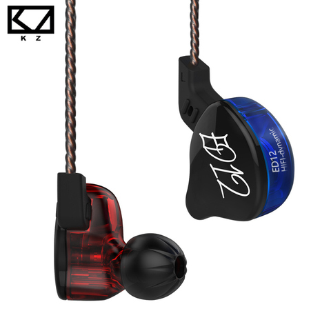 KZ ED12 dynamic Earphones Detachable Cable In Ear Audio Monitors Noise Isolating HiFi Music Sports Earbuds With Mic headset ► Photo 1/6