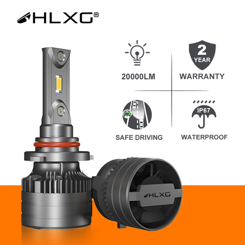 HLXG h7 led canbus HB4 9012 HIR2 H11 H8 20000LM HB3 9005 9006 Lamp H4 led headlight auto turbo Running Fog Light bulbs for cars ► Photo 1/6