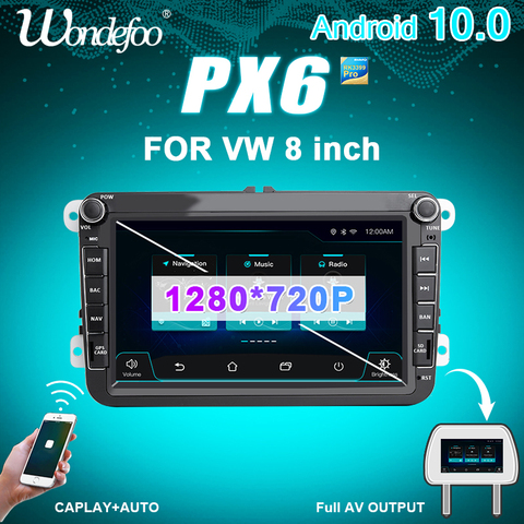 PX6 2 DIN Android 10 car radio For Seat Altea Leon Toledo Volkswagen VW Passat b6 B7 POLO golf 5 6 TIGUAN car stereo auto audio ► Photo 1/6