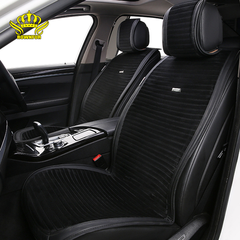 Universal car seat cover Plush long Striped Car interior accessories Leather edge For sedan SUV MPV 5/7 seats car seat cushion ► Photo 1/6