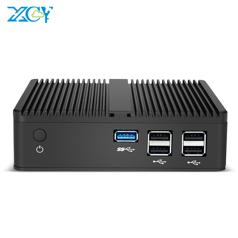 Mini Desktop PC Intel Pentium N3510 Quad-Core Windows 10 Linux DDR3L mSATA SSD HDMI VGA 5*USB WiFi Gigabit LAN HTPC Fanless ► Photo 1/6