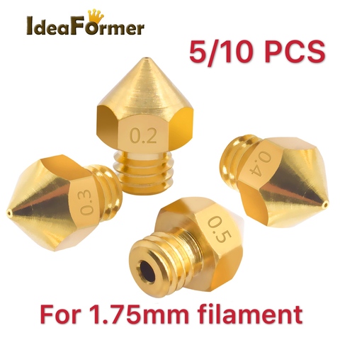 5/10pcs 3D Printer MK8 Brass Nozzle M6 screw threaded upgrade More capacity Type Big Nozzle head For 1.75MM CR10 CR10S Ender-3 ► Photo 1/6