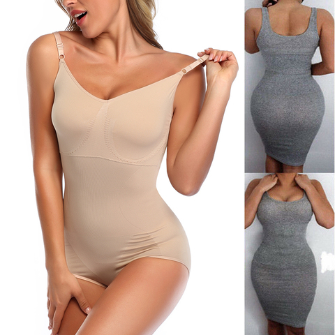 Bodysuit Shapewear Women Full Body Shaper Tummy Control Slimming Bodysuits  V Neck Spaghetti Strap Bodysuits - AliExpress
