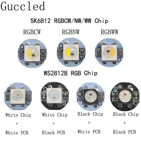 10~100Pcs WS2812B LED Individually Addressable WS2811 IC SK6812 RGBWW/RGBCW/RFBNW Led Heatsink 5050SMD RGB/RGBW Built-In DC5V ► Photo 1/6