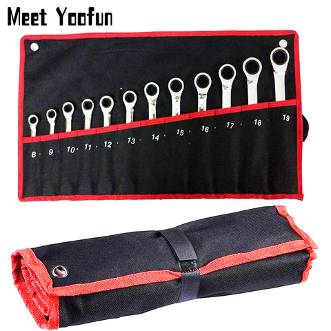 Practical Canvas Tool bag wrench tool roll up Foldable Spanner Organizer Pouch Case hand tool storage bag ► Photo 1/6