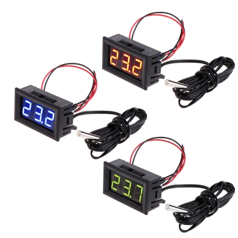 -50 ~ 110 °c Digital LED Thermometer DC 5-12V Car Temperature Panel Meter Gauge W91F ► Photo 1/6