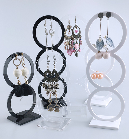 Acrylic Round Earring Holder  Jewelry Display Earring Organizer Case Earring Store Showing High Quality ► Photo 1/6