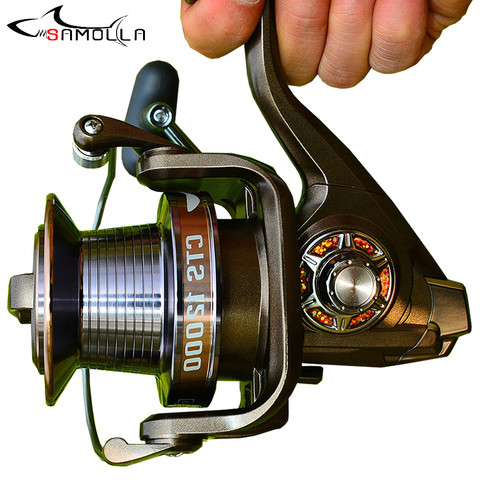 Strong Fishing Reel 30KG Max Drag Spinning Reel Peche Full Metal Carp 9000-12000 14+1BB Bearing Molinete Moulinet Peche En Mer ► Photo 1/6