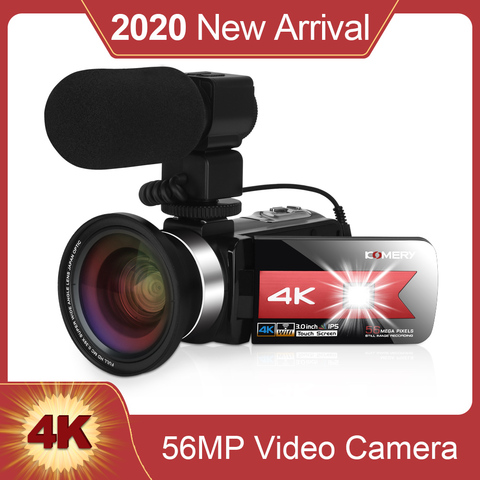 KOMERY NEW Arrival Video Camera Camcorder for Youtube 4K 56MP Touch Screen Night Vision hd Recorder WiFi Video Digital Camera ► Photo 1/6