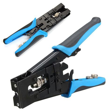 1pc Durable Coax Compression Crimper Tool BNC/RCA/F Crimp Connector RG59/58/6 Cable Wire Cutter Adjustable Crimping Plier ► Photo 1/6