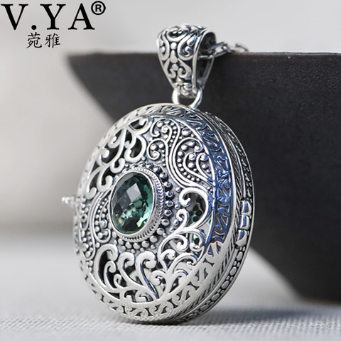 V.YA 925 Sterling Silver Chain Pendant Gawu Box Openable Floating Locket Pendant For Women Jewelry Silver CZ Pendant ► Photo 1/5