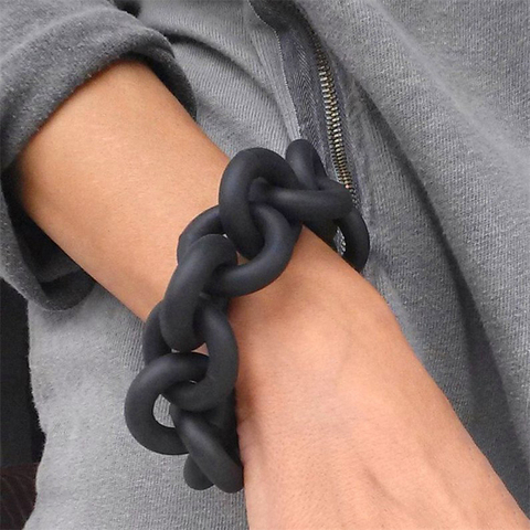 YD&YDBZ New Fashion Charm Personality Rubber Rope Bracelet Women's Jewelry Women's Hand-Crafted Jewelry Gothic Punk Black Bracel ► Photo 1/6