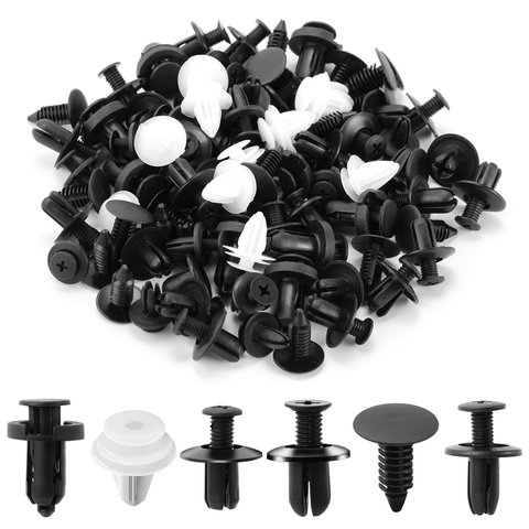 100PCS/SET Mixed Auto Bumper Wheel Eyebrow Fender Plastic Fastener Screw Rivet For All Cars Clip Set ► Photo 1/6