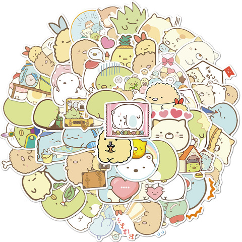 50 pcs/set Kawaii Sumikko Gurashi PVC Japanese Anime Waterproof Stickers Scrapbooking Diy Stationery Diary Sticker Luggage ► Photo 1/5