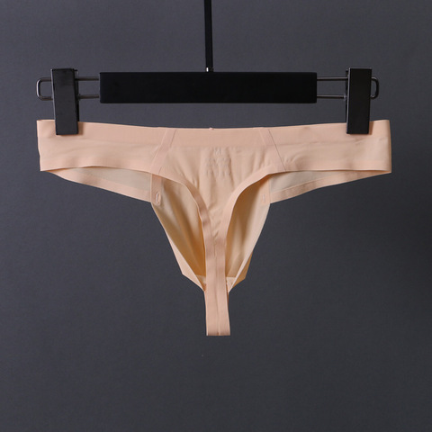 2022 Brand underwear ultra-thin ice silk men's thong sexy transparent low waist Seamless gay underwear male solid G-strings ► Photo 1/5