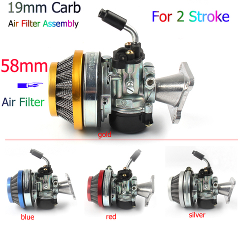 ATV 49cc Performance 19mm Carb Carburetor Air Filter Assembly for 2-stroke 47cc 49 Cc Mini Pocket Bike ► Photo 1/6